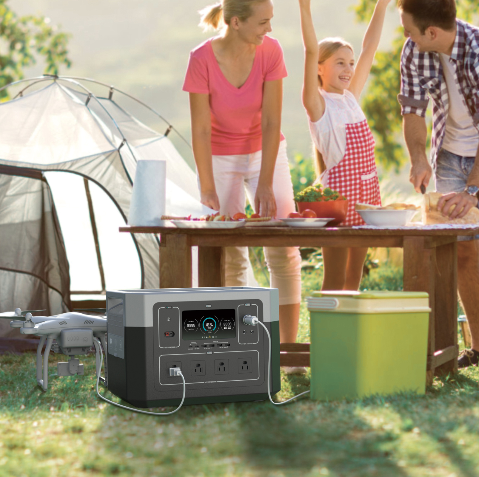 2000W High Capacity Portable Power Station For Charging